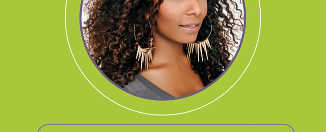 A captivating portrait of a person with curly hair and large earrings set against a vibrant lime green background. Below, a quote from Janet Mock emphasizes the importance of being present and true to oneself—a message that resonates deeply in Boston's diverse community seeking to get help.
