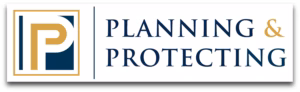 Logo with the letters "P&P" in a square on the left and the words "Planning & Protecting" in blue and gold on the right, embodying a commitment to meticulous preparation for walking events, whether you plan to walk in Boston or anywhere else.