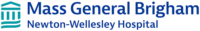 Picture1 Logo of Mass General Brigham Newton-Wellesley Hospital, featuring a stylized building icon on the left and text on the right, celebrates its commitment to community well-being with initiatives like walking events and Walk for Change BARCC in Boston.